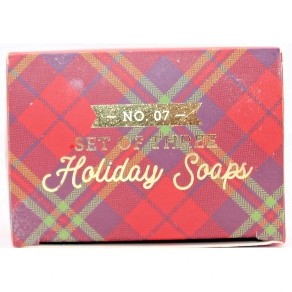 Set of Three Holiday Soaps/scents = Cranberry Vanilla/Toasted Almond/ Xmas Tree